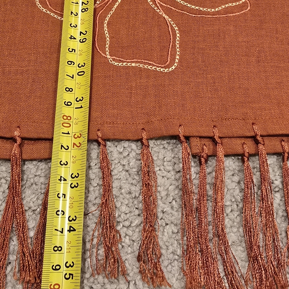 REQUIREMENTS Womens Martinque Adobe Embroidered Fringe Detail Midi Skirt Size M. - Picture 10 of 11